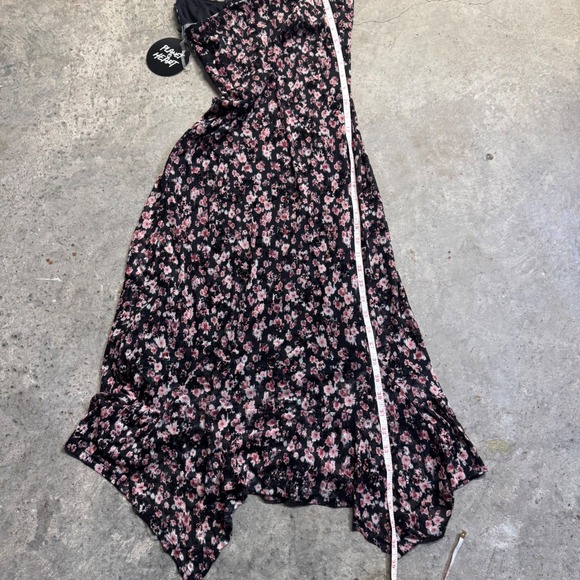 Women's Floral Black Lace Midi Dress Sz S Grunge Whimsigoth Y2k Retro Fairy - Picture 10 of 10